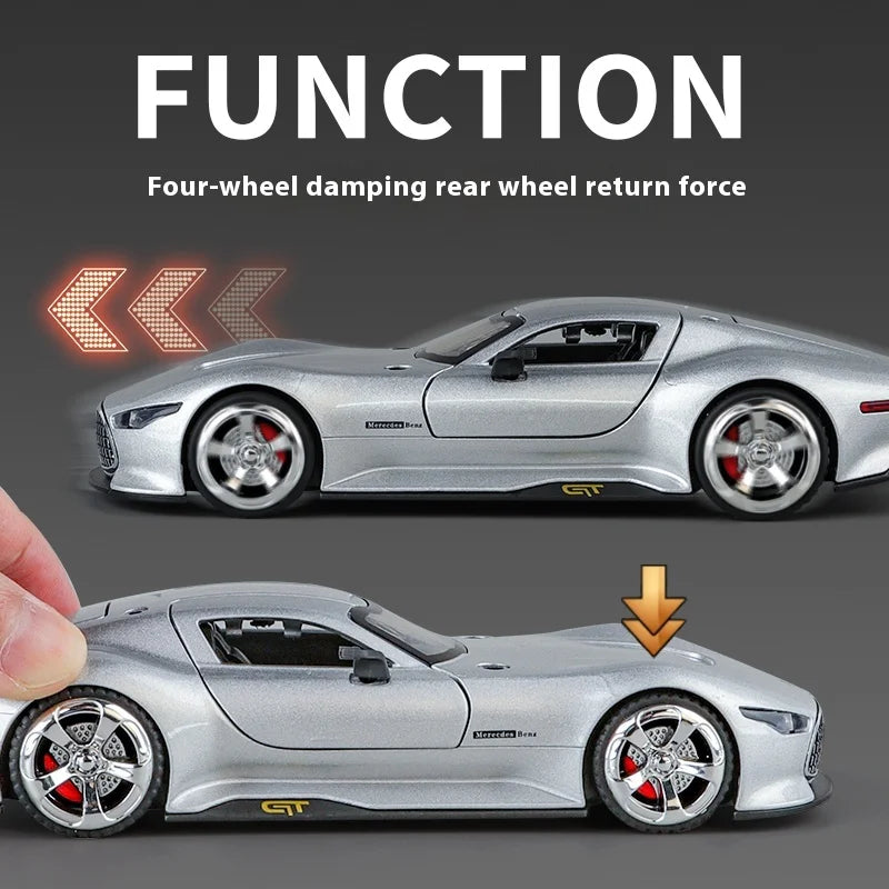 1:32 Benz AMG Vision GT Supercar Alloy Metal Diecast Car Model Sound & Light Simulation Collectibles Gift For Boyfriend Kids Boy