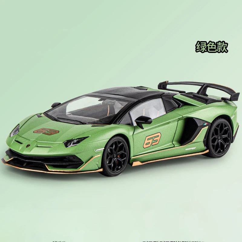 1:18 Lamborghinis Aventador SVJ63 Alloy Toy Car Model Wheel Steering Sound and Light Children's Toy Collectibles Birthday Gift