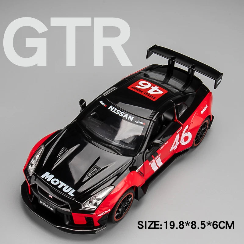 1:22 Nissan GTR Modified Car Alloy Model Car Diecast Metal Toy Car Sound & Light Children Boys Toys Vehicle Collection Gifts