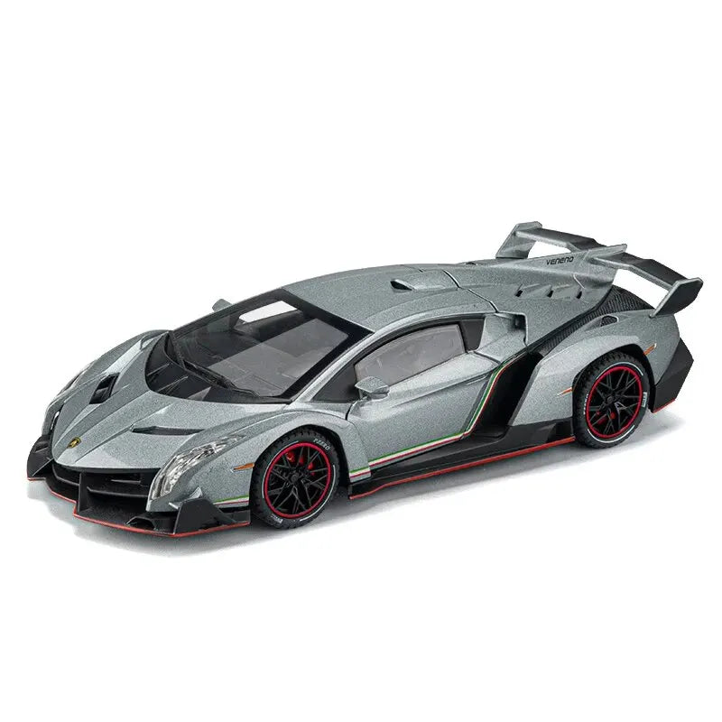 Diecast Car for Veneno Model Car 1/24 Scale Sports Toy Vehicle Door Can Be Opened Toy Car Front Wheel Steerable