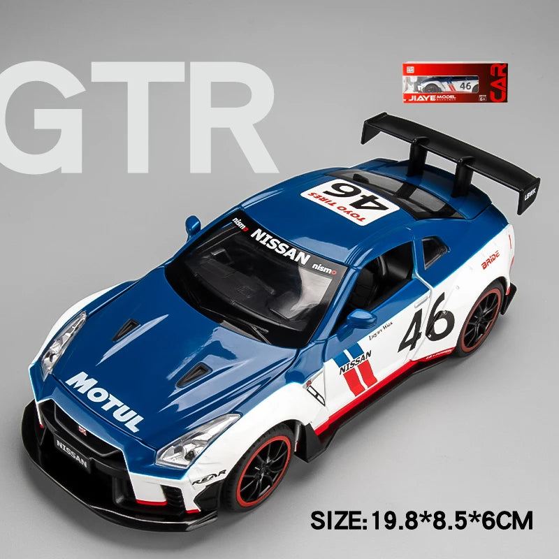 1:22 Nissan GTR Modified Car Alloy Model Car Diecast Metal Toy Car Sound & Light Children Boys Toys Vehicle Collection Gifts