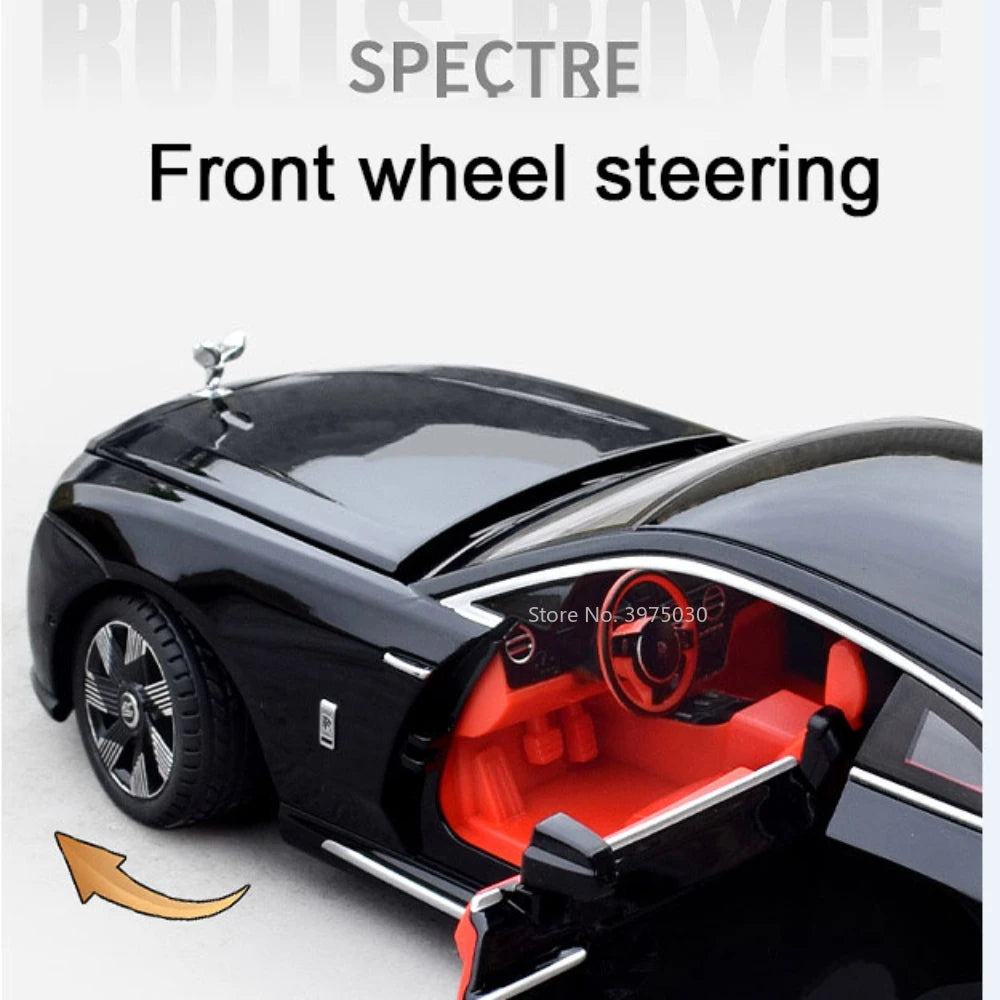 1/24 Alloy Diecast Car Model Rolls Royce Spectre Toy Simulation Limousine Pull Back Sound Light Advanced Decorative Toys for Boy