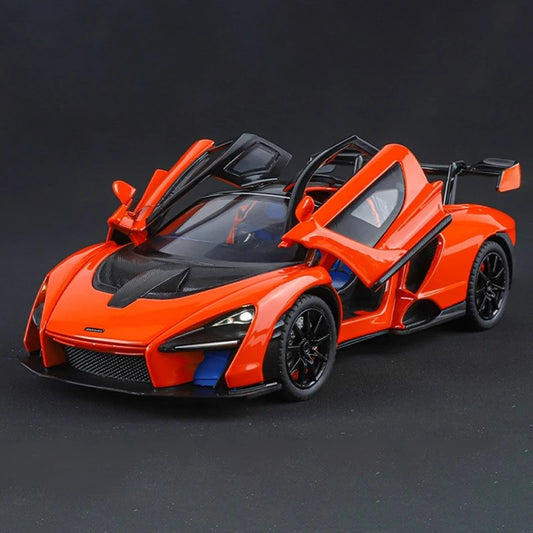 1:24 Mclaren Senna Super Racing Car Alloy Diecast Model Car Adult Collectibles Sound & Light Hobby Holiday Gifts With Boyfriend