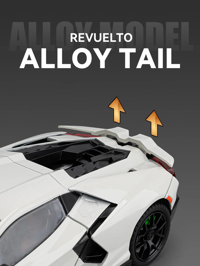 1:24 Lamborghini Revuelto Supercar Alloy Car Diecasts & Toy Vehicles Metal Toy Car Model Sound and light Collection Kids Toy