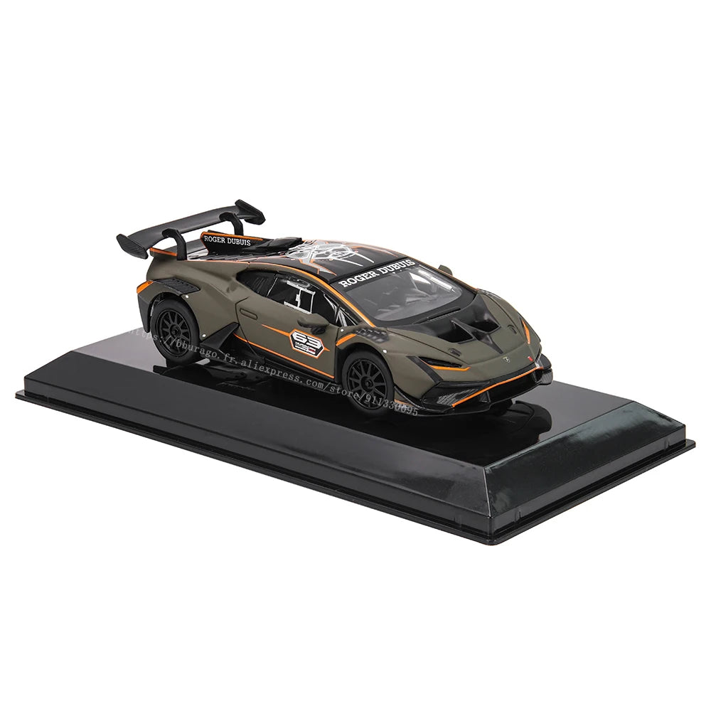 Bburago 1:43 Lamborghini Huracan Super Trofeo EV02 Alloy Luxury Vehicle Diecast Pull Back Cars Model Toy Collection Gift