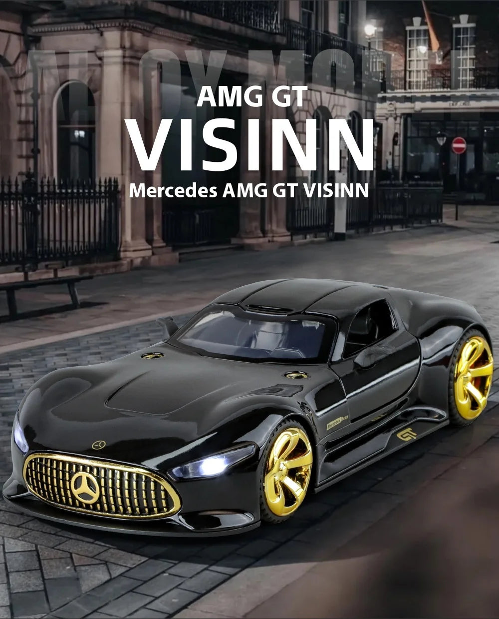 1:32 Benz AMG Vision GT Supercar Alloy Metal Diecast Car Model Sound & Light Simulation Collectibles Gift For Boyfriend Kids Boy