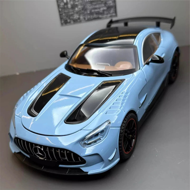 Large 1:18 Mercedes Benz GTR Miniature Collection Simulation Alloy Car Diecast Vehicle Sound & Light Toys Car For Children Gifts