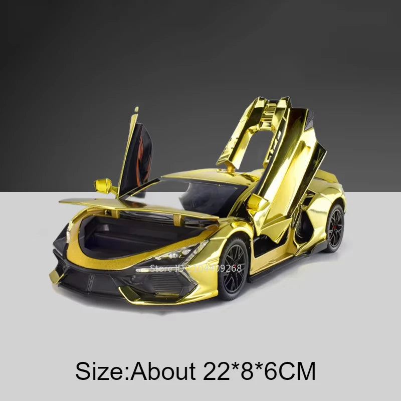 1:24 Lambor Revuelto Alloy Diecast Model Car Sound Light Lift Tail Wing Shock Absorption Supercar Collection Hobbies Gifts