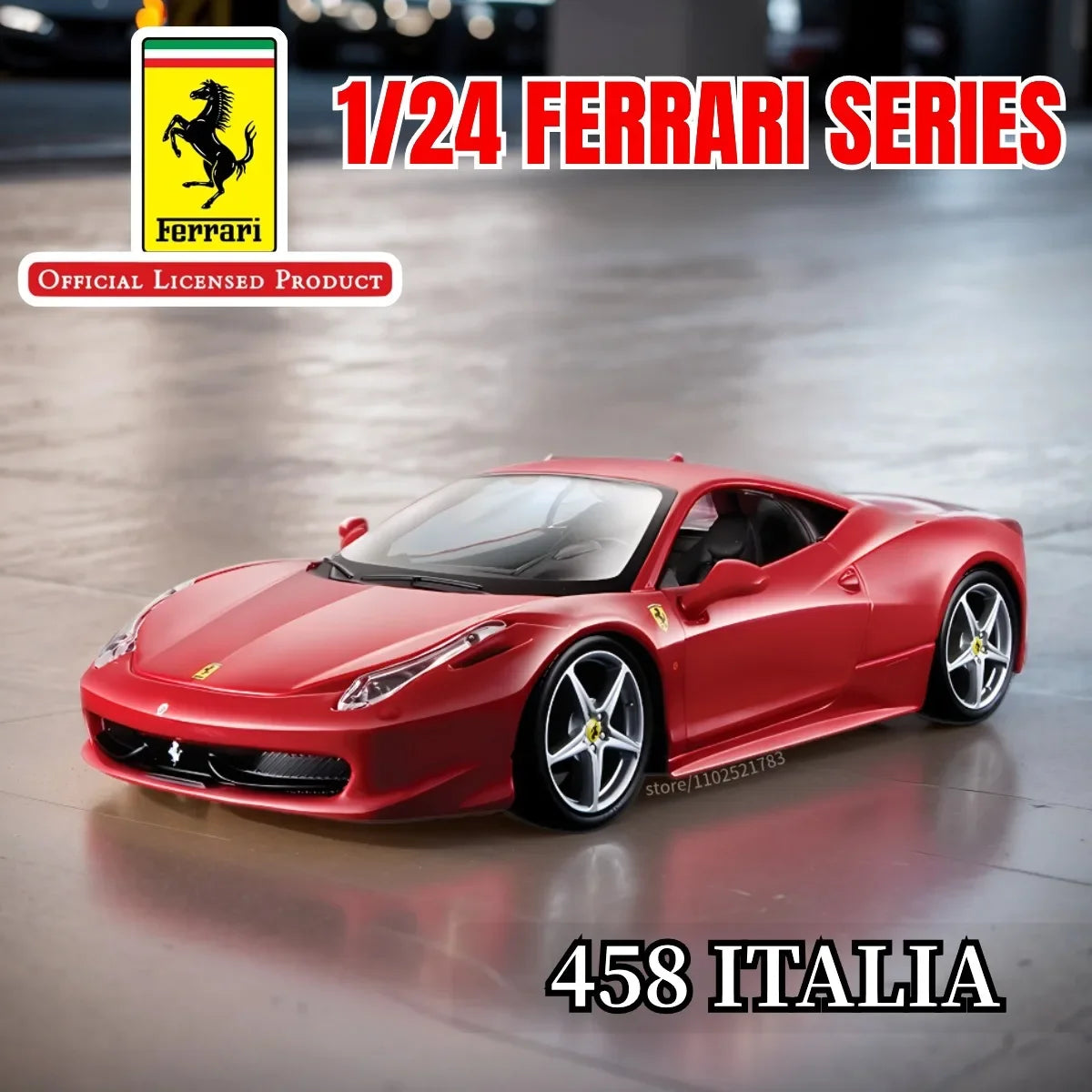 Bburago 1:24 Ferrari F50 Replica Car Model 458 488 Monza Enzo Scale Miniature Toy - Gift for Diecast Car Enthusiasts